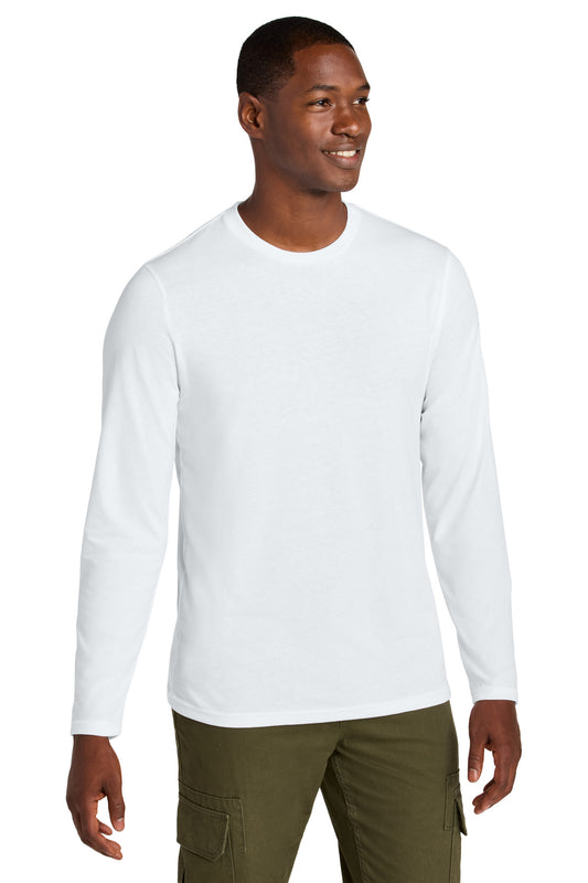 District Perfect Weight CVC Long Sleeve Tee DT185 Bright White