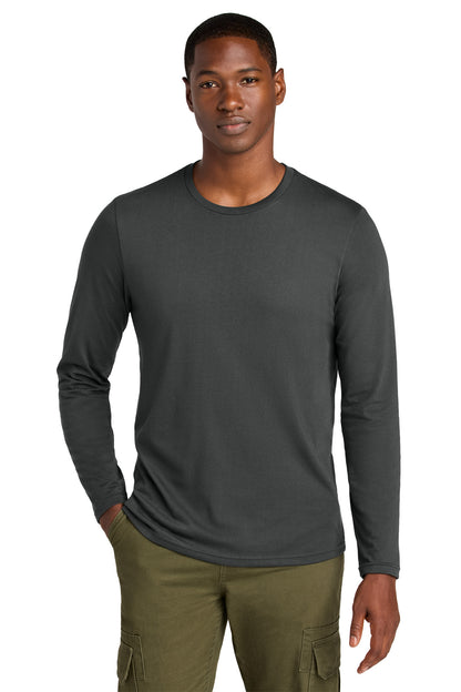 District Perfect Weight CVC Long Sleeve Tee DT185 Charcoal