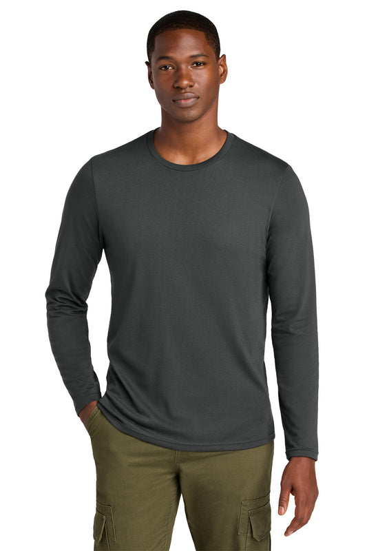 District Perfect Weight CVC Long Sleeve Tee DT185 Charcoal