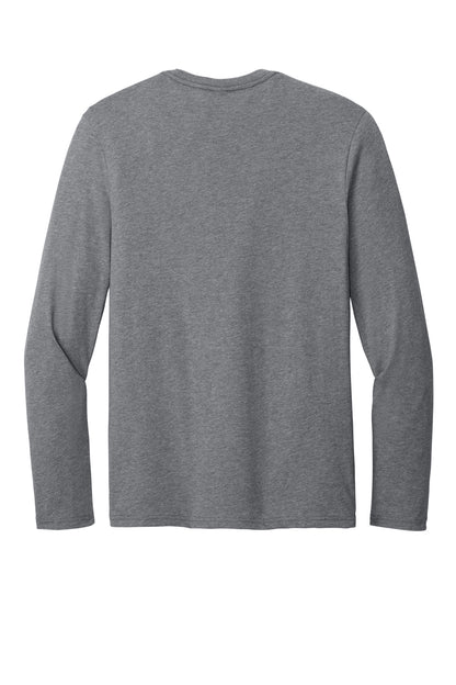 District Perfect Weight CVC Long Sleeve Tee DT185 Graphite Heather