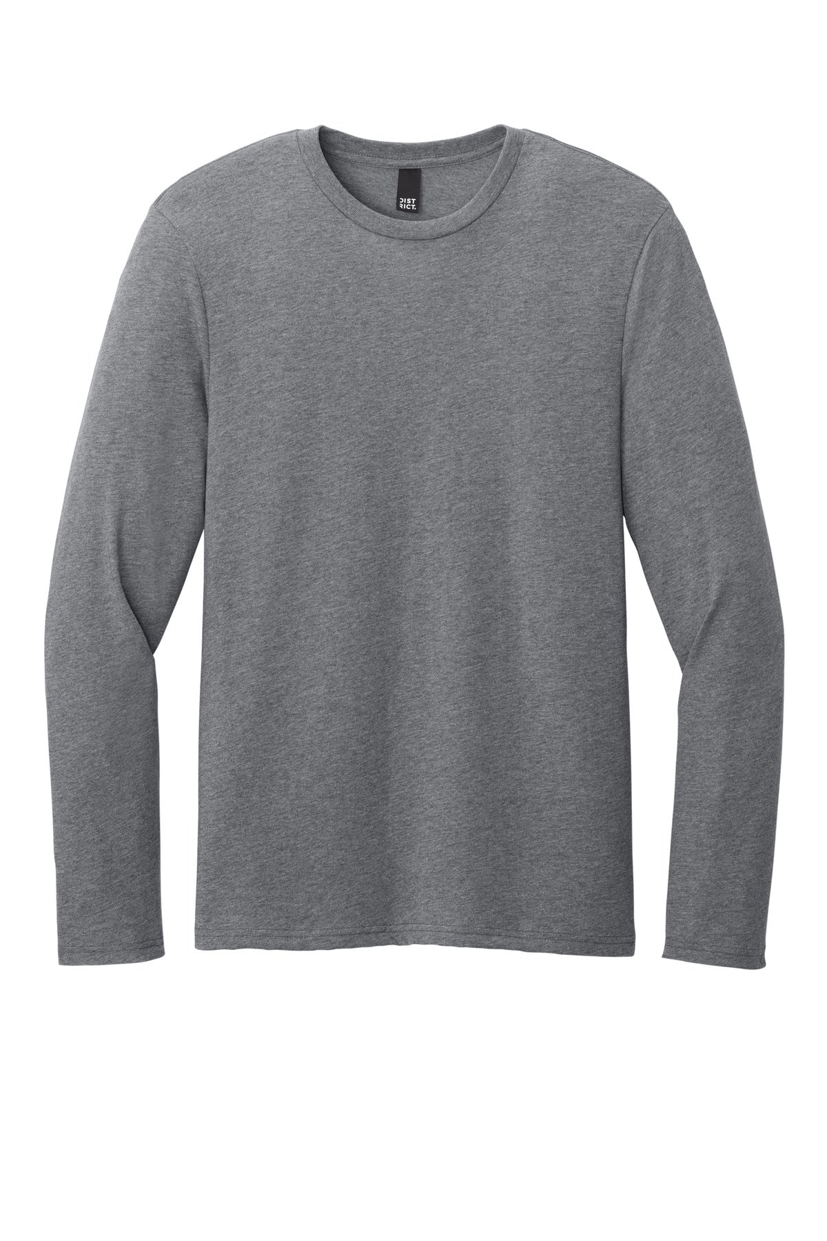 District Perfect Weight CVC Long Sleeve Tee DT185 Graphite Heather