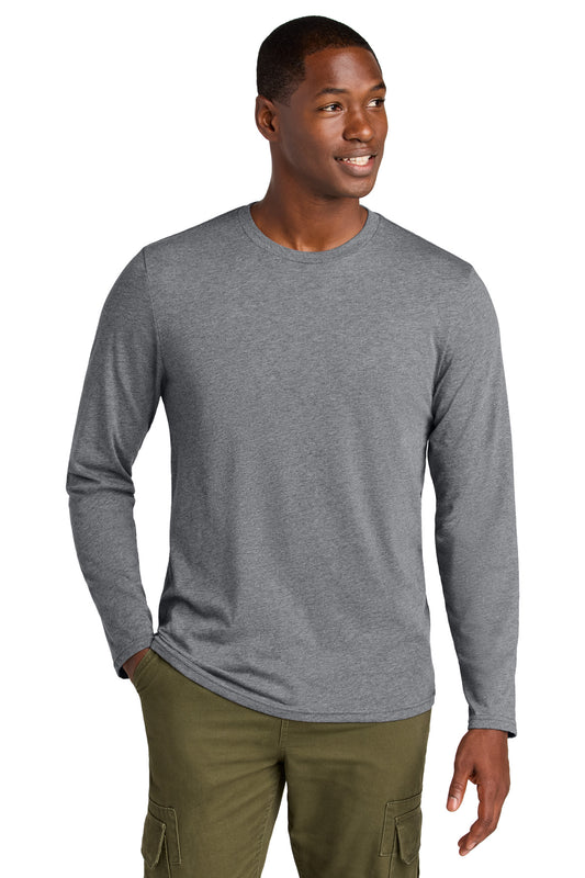 District Perfect Weight CVC Long Sleeve Tee DT185 Graphite Heather