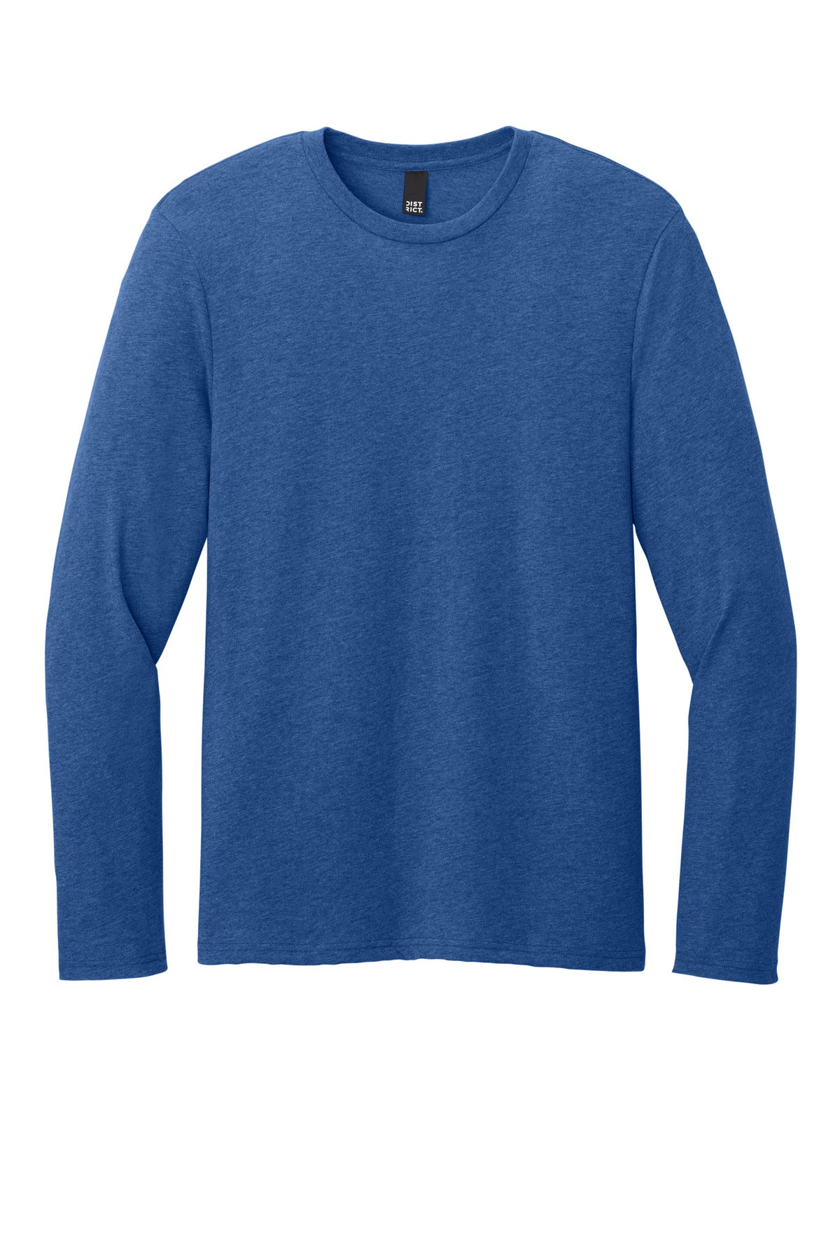 District Perfect Weight CVC Long Sleeve Tee DT185 Heathered Deep Royal