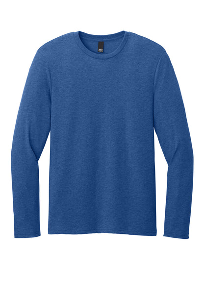 District Perfect Weight CVC Long Sleeve Tee DT185 Heathered Deep Royal