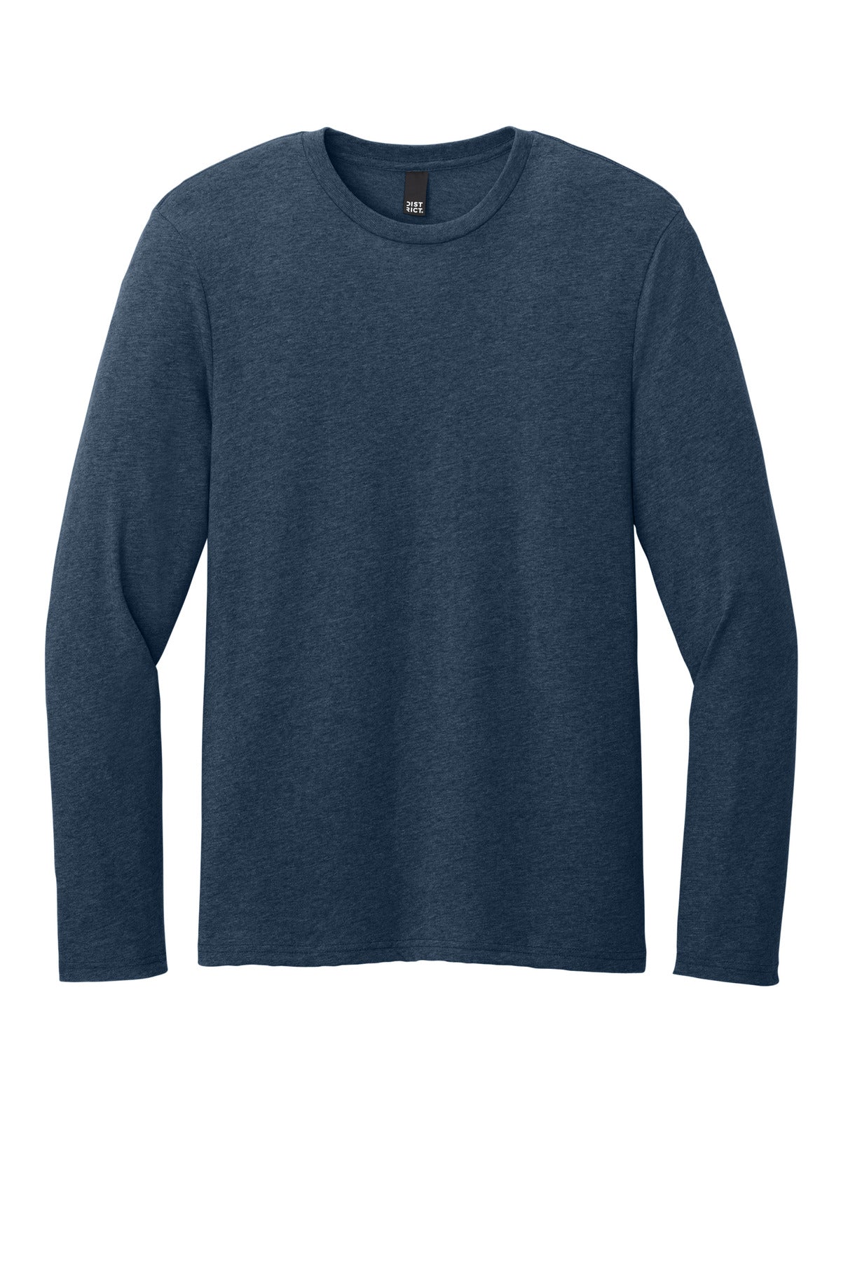 District Perfect Weight CVC Long Sleeve Tee DT185 Heathered Navy