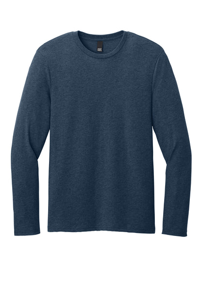 District Perfect Weight CVC Long Sleeve Tee DT185 Heathered Navy