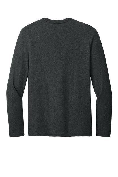 District Perfect Weight CVC Long Sleeve Tee DT185 Jet Black Heather