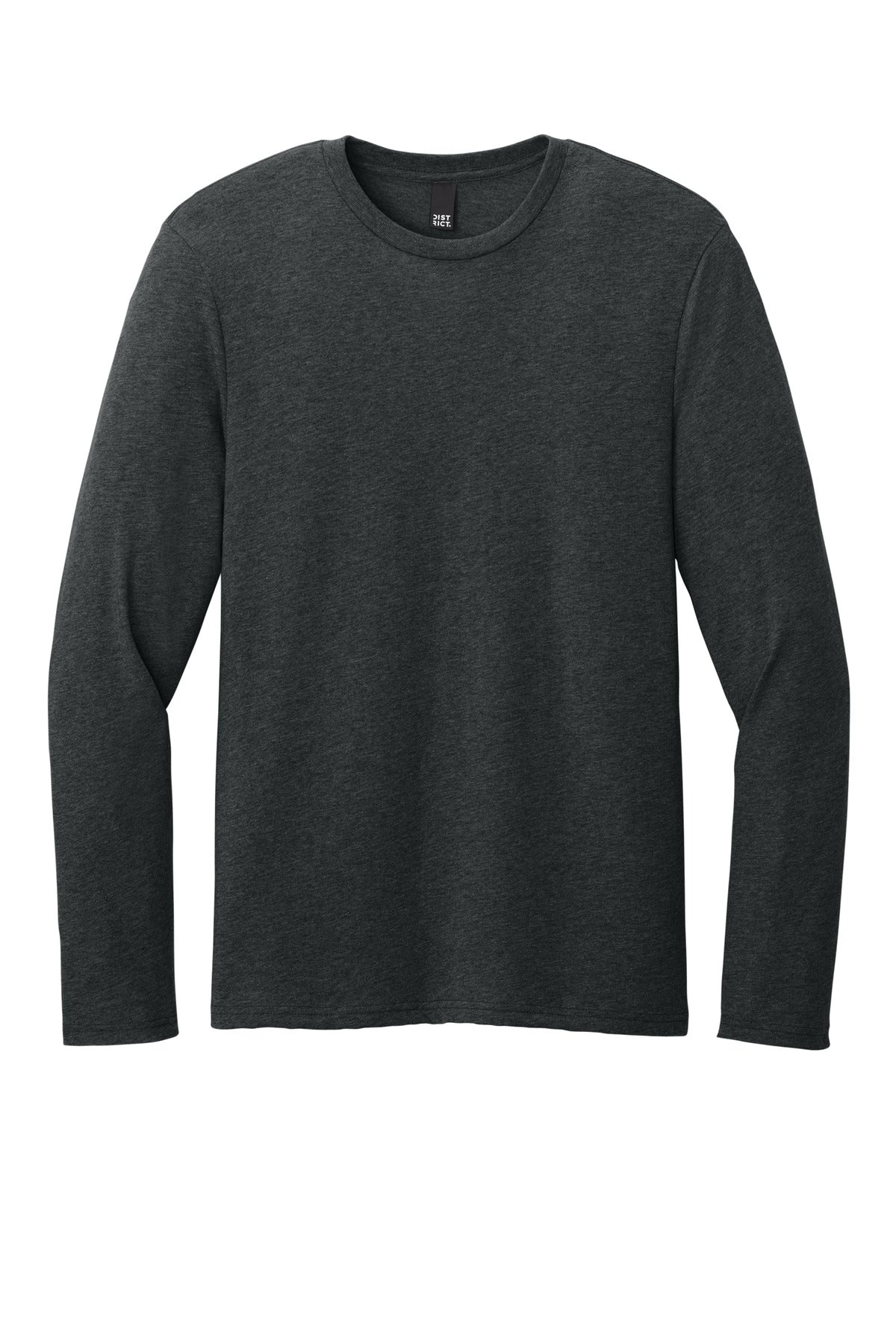 District Perfect Weight CVC Long Sleeve Tee DT185 Jet Black Heather