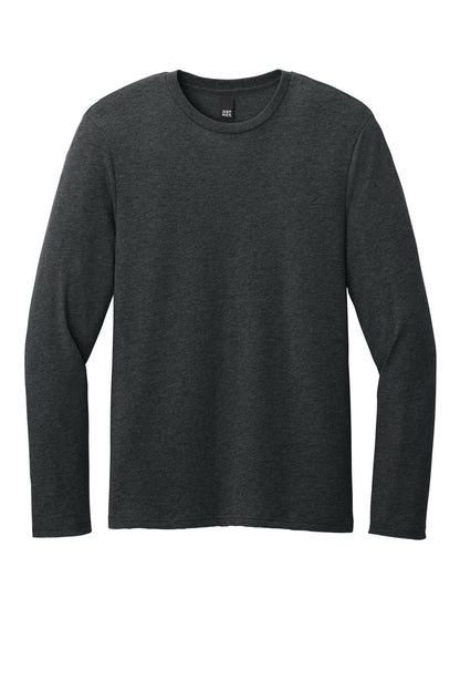 District Perfect Weight CVC Long Sleeve Tee DT185 Jet Black Heather