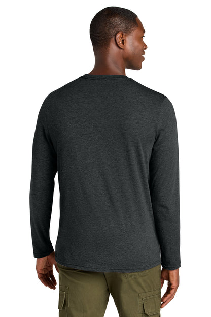 District Perfect Weight CVC Long Sleeve Tee DT185 Jet Black Heather