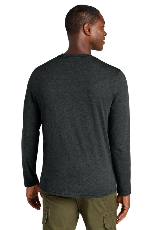 District Perfect Weight CVC Long Sleeve Tee DT185 Jet Black Heather