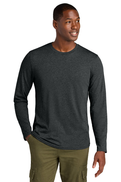 District Perfect Weight CVC Long Sleeve Tee DT185 Jet Black Heather