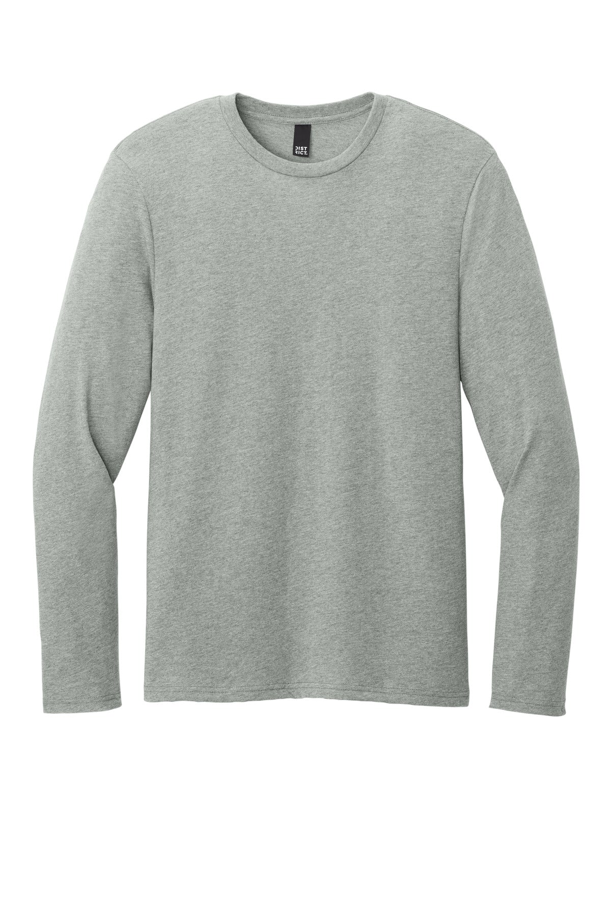 District Perfect Weight CVC Long Sleeve Tee DT185 Light Heather Grey