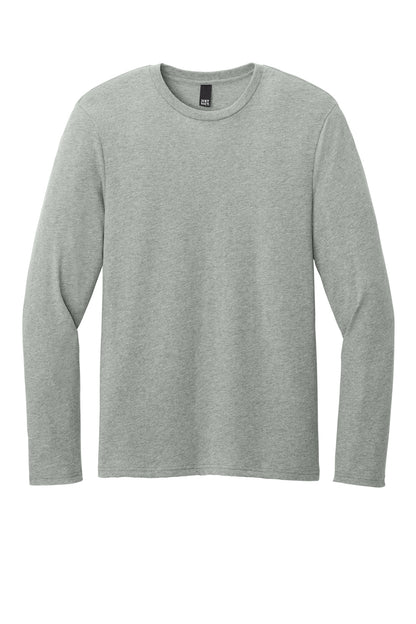 District Perfect Weight CVC Long Sleeve Tee DT185 Light Heather Grey