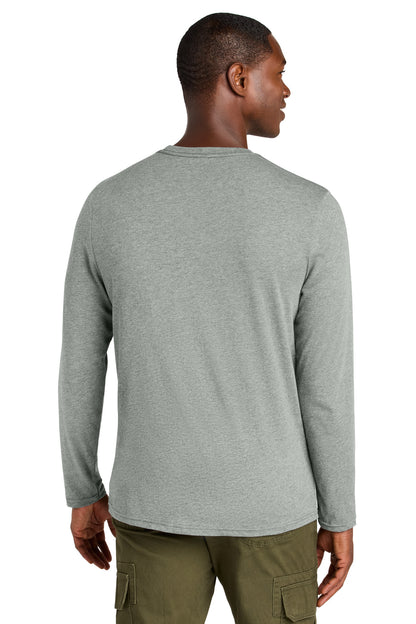 District Perfect Weight CVC Long Sleeve Tee DT185 Light Heather Grey
