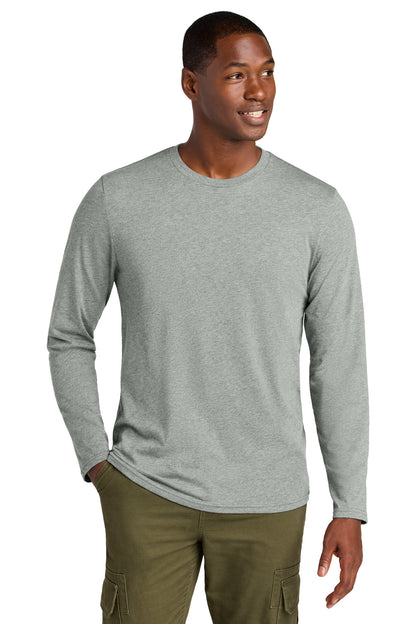 District Perfect Weight CVC Long Sleeve Tee DT185 Light Heather Grey