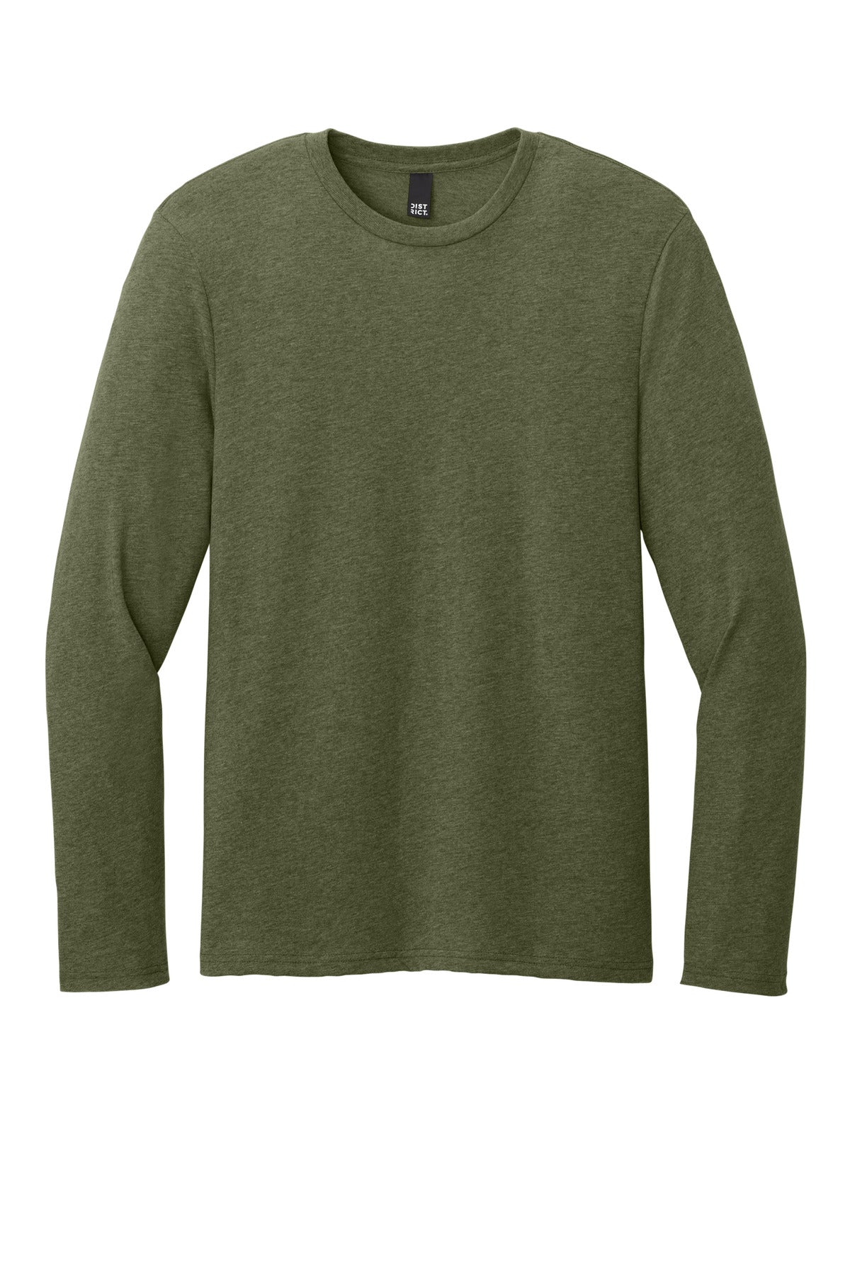 District Perfect Weight CVC Long Sleeve Tee DT185 Military Green Heather