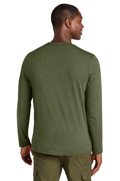 District Perfect Weight CVC Long Sleeve Tee DT185 Military Green Heather