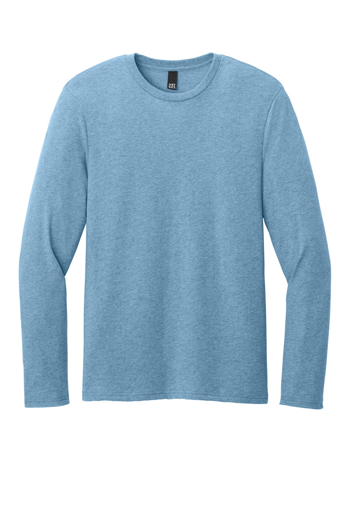 District Perfect Weight CVC Long Sleeve Tee DT185 Tundra Blue Heather