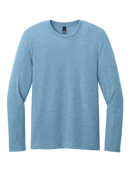 District Perfect Weight CVC Long Sleeve Tee DT185 Tundra Blue Heather