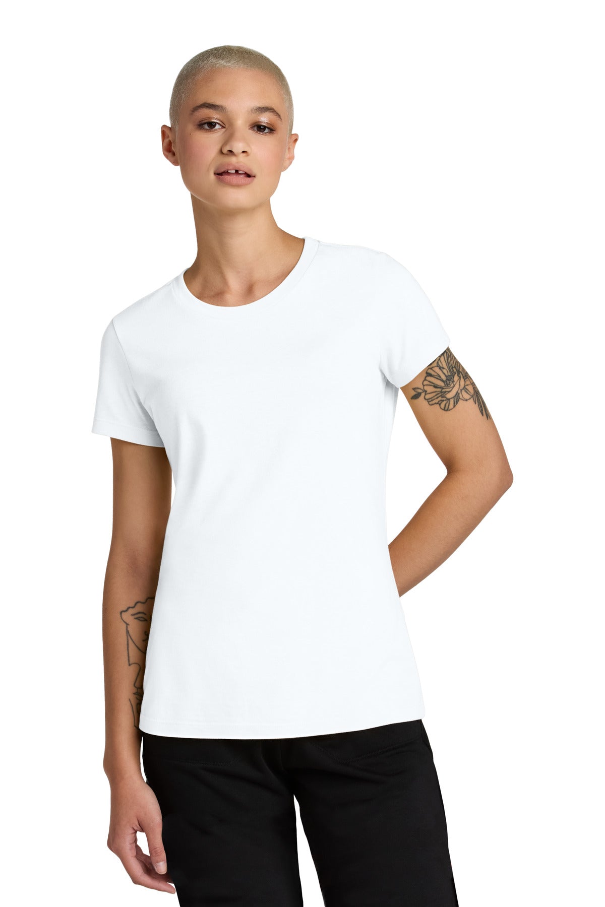 District Women's Perfect Weight CVC Tee DT188 Bright White