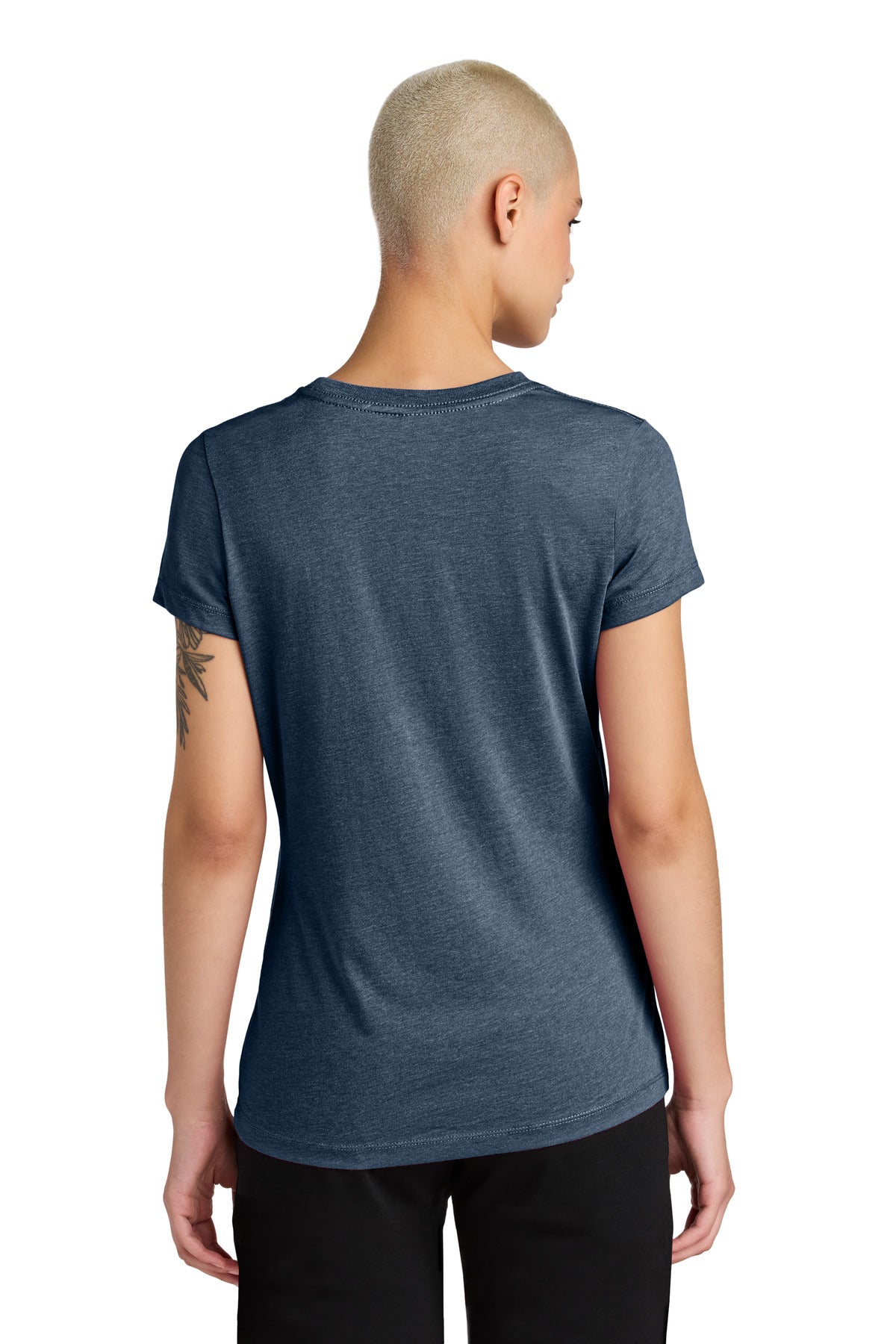 District Women's Perfect Weight CVC Tee DT188 Heathered Navy