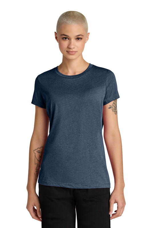 District Women's Perfect Weight CVC Tee DT188 Heathered Navy