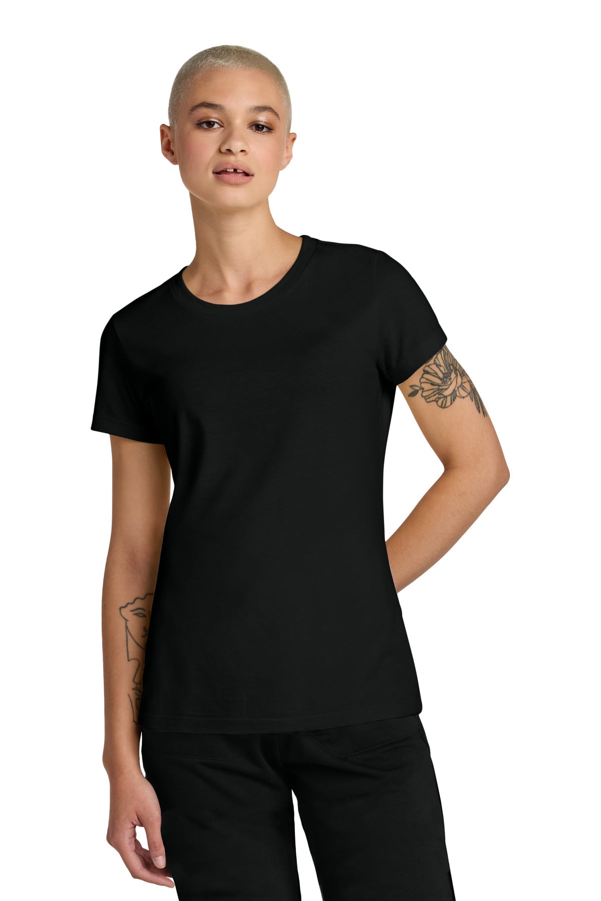 District Women's Perfect Weight CVC Tee DT188 Jet Black