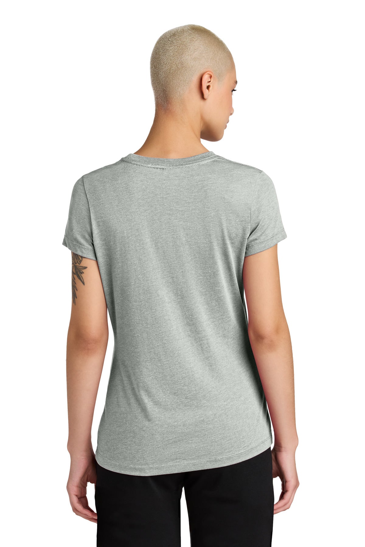 District Women's Perfect Weight CVC Tee DT188 Light Heather Grey