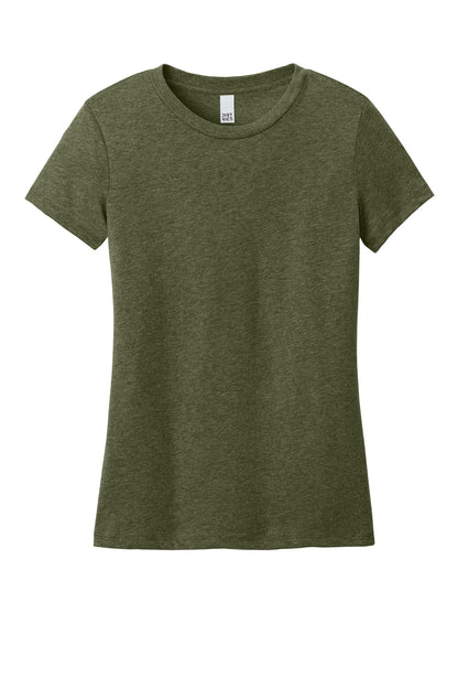 District Women's Perfect Weight CVC Tee DT188 Military Green Heather
