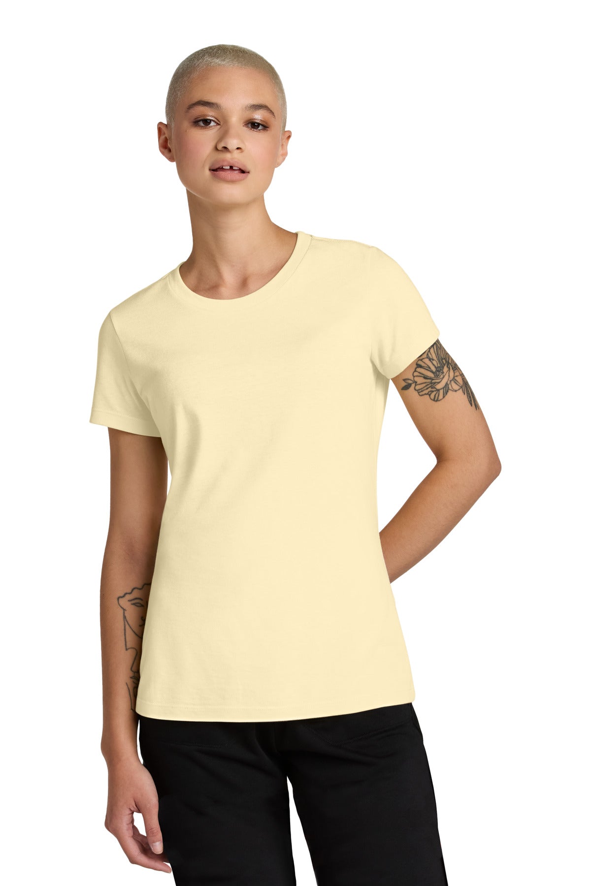 District Women's Perfect Weight CVC Tee DT188 Soft Yellow