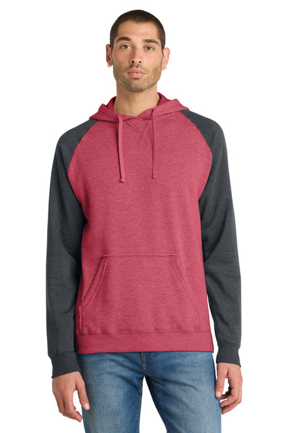 District Young Mens Lightweight Fleece Raglan Hoodie DT196 image 1