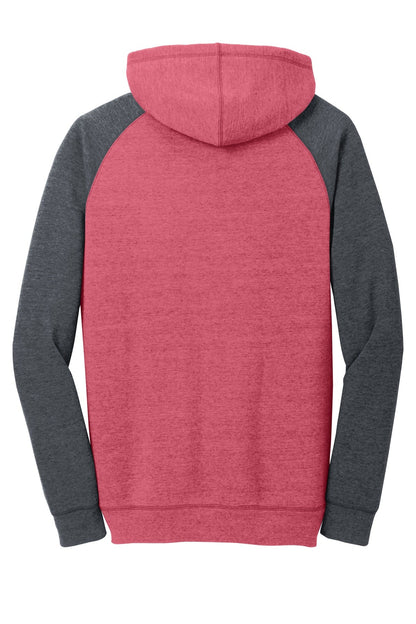 District Young Mens Lightweight Fleece Raglan Hoodie DT196 image 4