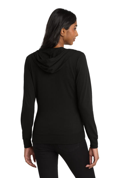 District Women's Fitted Jersey Full-Zip Hoodie DT2100 Black