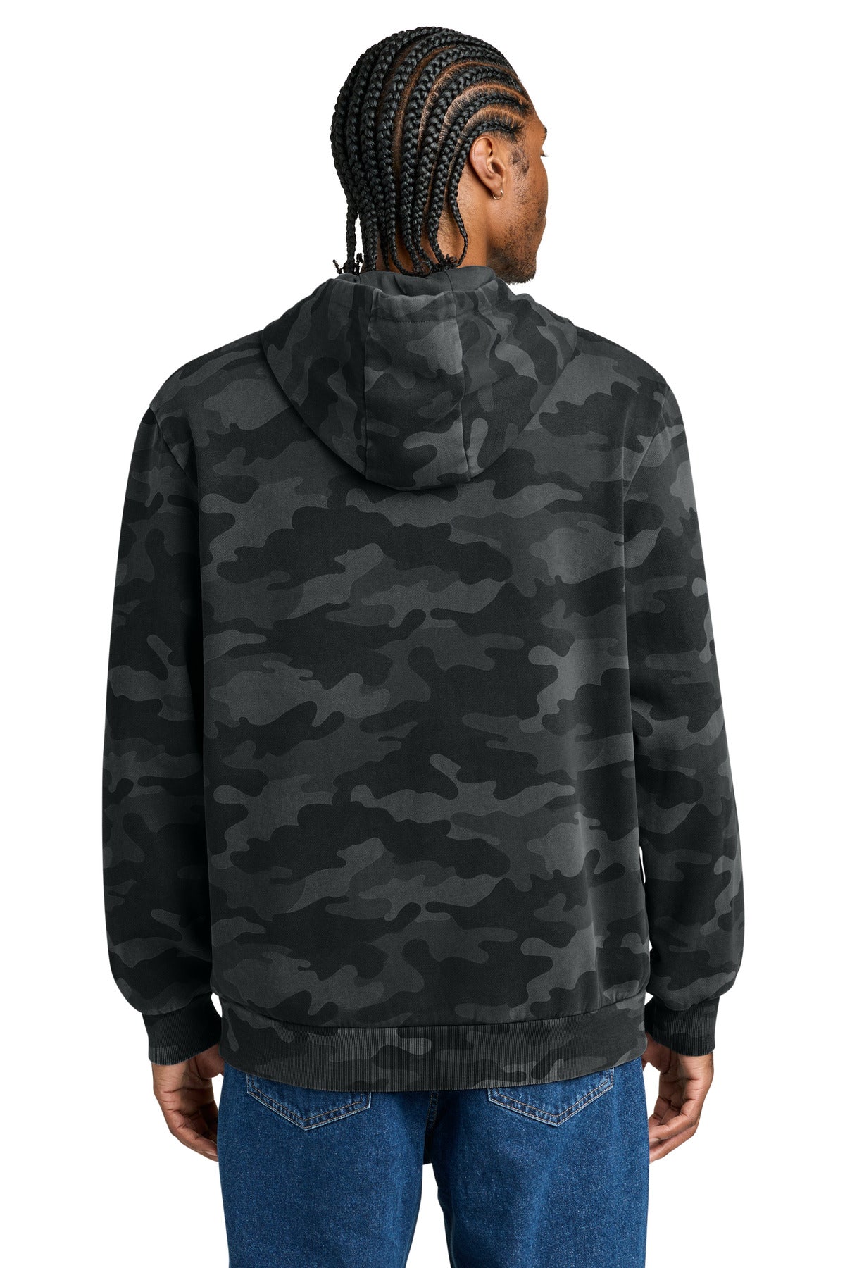 District Wash Camo Fleece Hoodie DT2200C Black