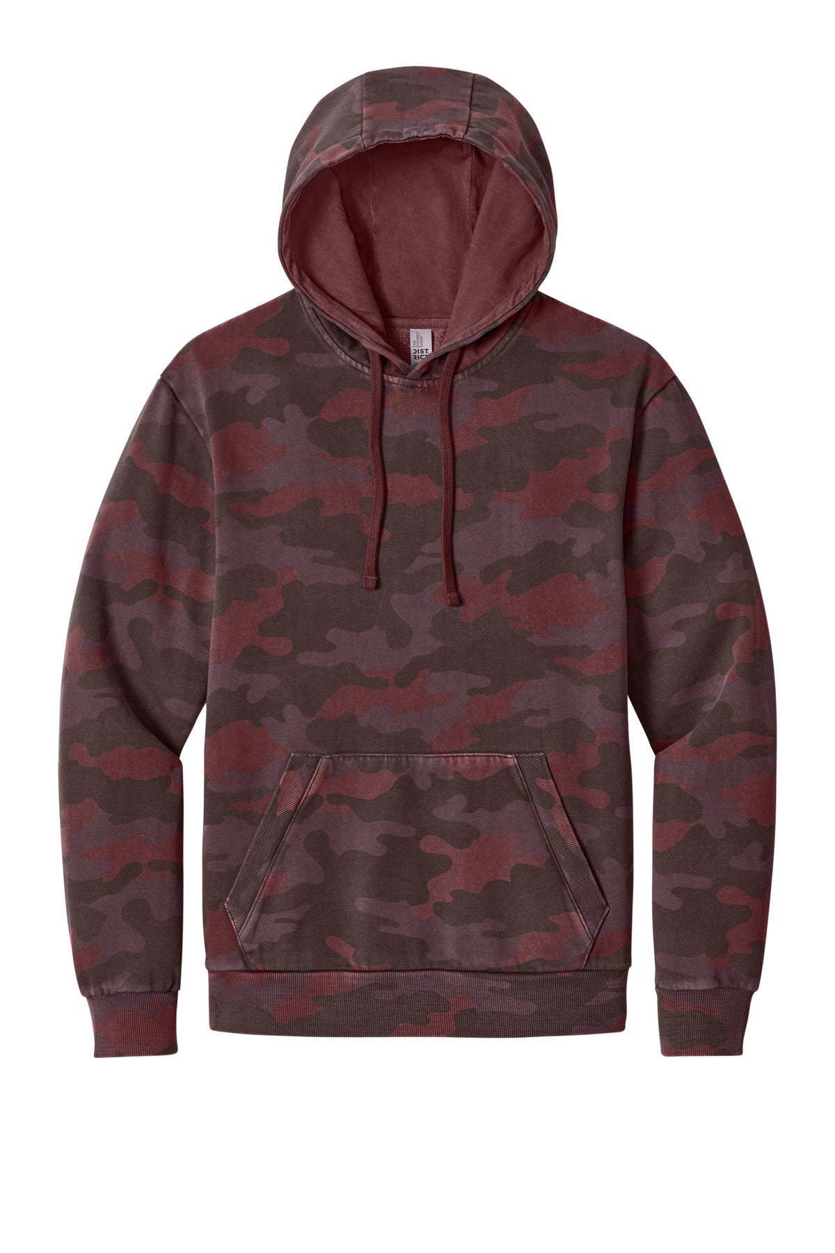 District Wash Camo Fleece Hoodie DT2200C Bordeaux