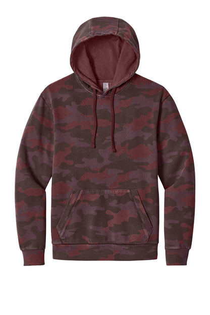 District Wash Camo Fleece Hoodie DT2200C Bordeaux