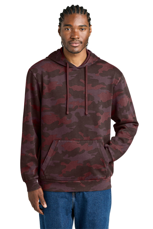 District Wash Camo Fleece Hoodie DT2200C Bordeaux