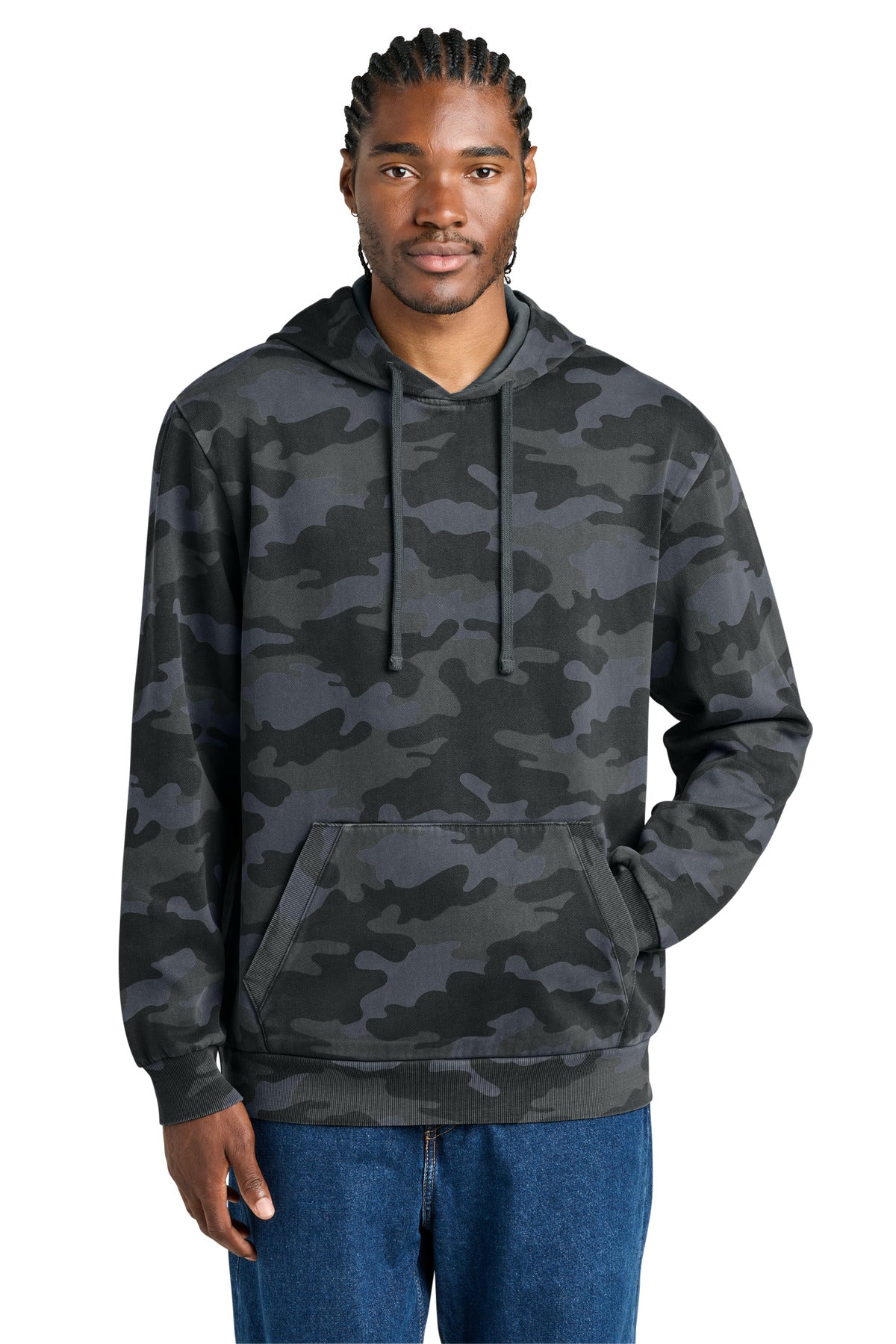 District Wash Camo Fleece Hoodie DT2200C Graphite