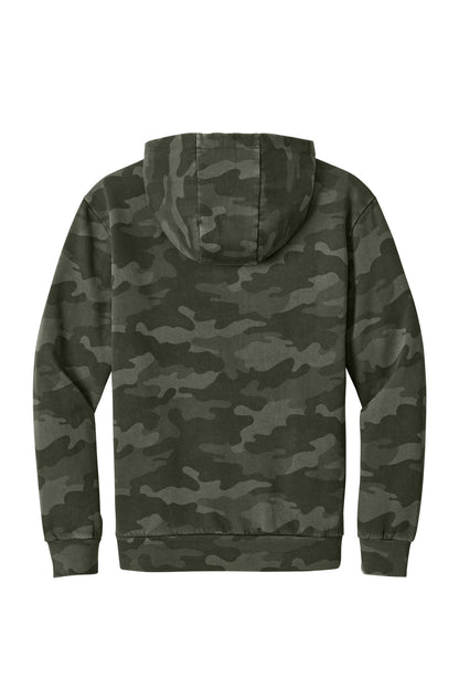 District Wash Camo Fleece Hoodie DT2200C Olive Drab Green