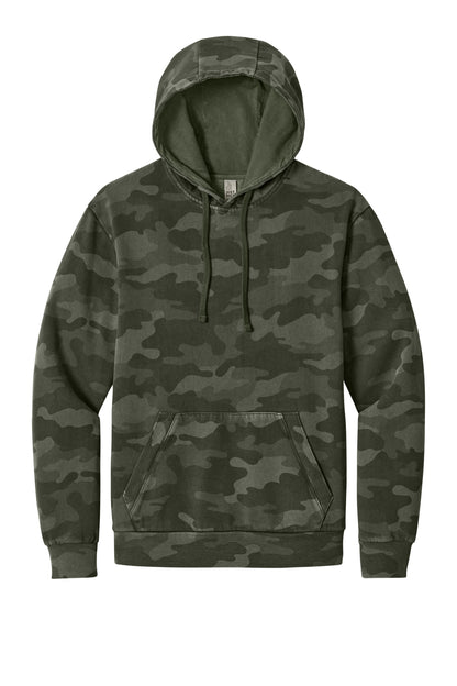 District Wash Camo Fleece Hoodie DT2200C Olive Drab Green
