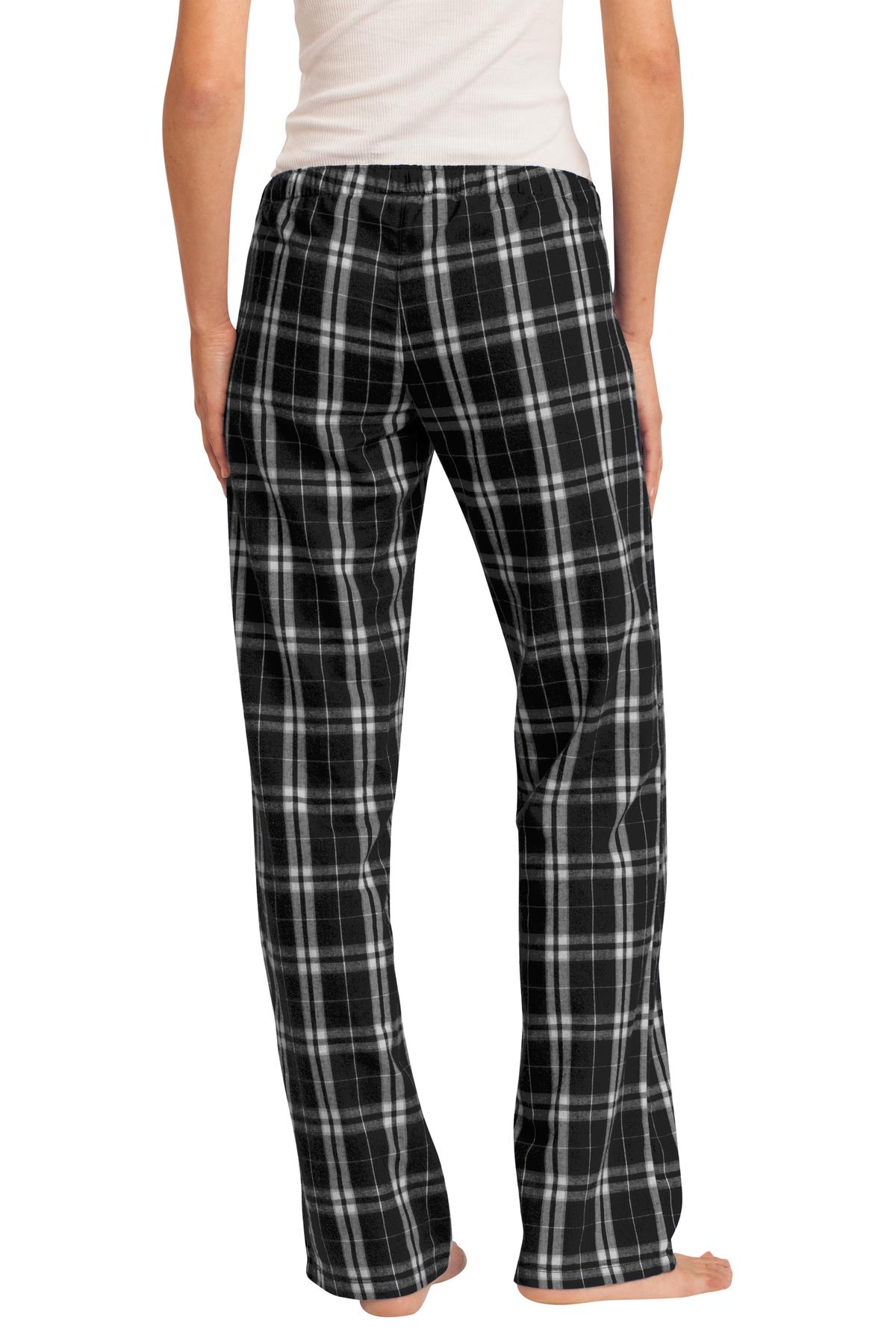 District Women's Flannel Plaid Pant DT2800 Black