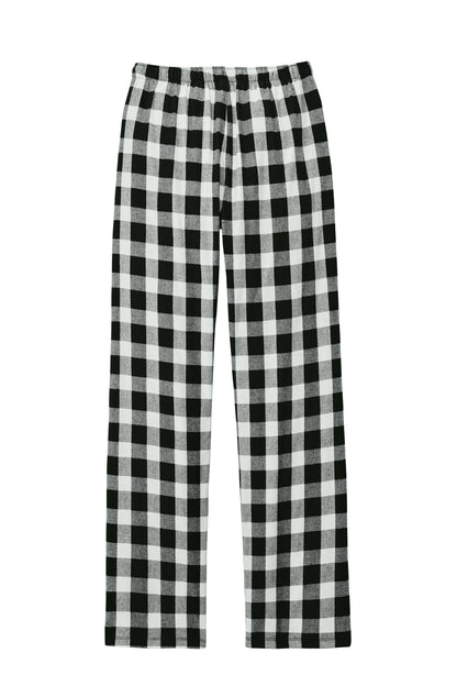 District Women's Flannel Plaid Pant DT2800 Black/ White Buffalo Check