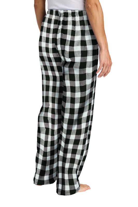 District Women's Flannel Plaid Pant DT2800 Black/ White Buffalo Check