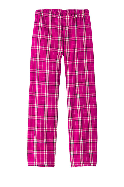 District Women's Flannel Plaid Pant DT2800 Dark Fuchsia