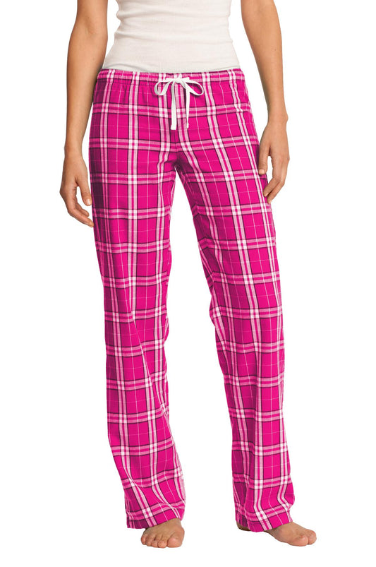 District Women's Flannel Plaid Pant DT2800 Dark Fuchsia