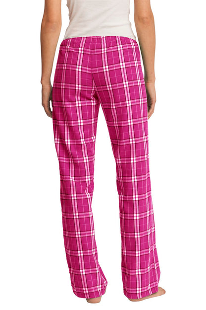District Women's Flannel Plaid Pant DT2800 Dark Fuchsia