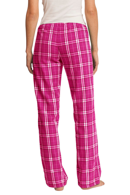 District Women's Flannel Plaid Pant DT2800 Dark Fuchsia