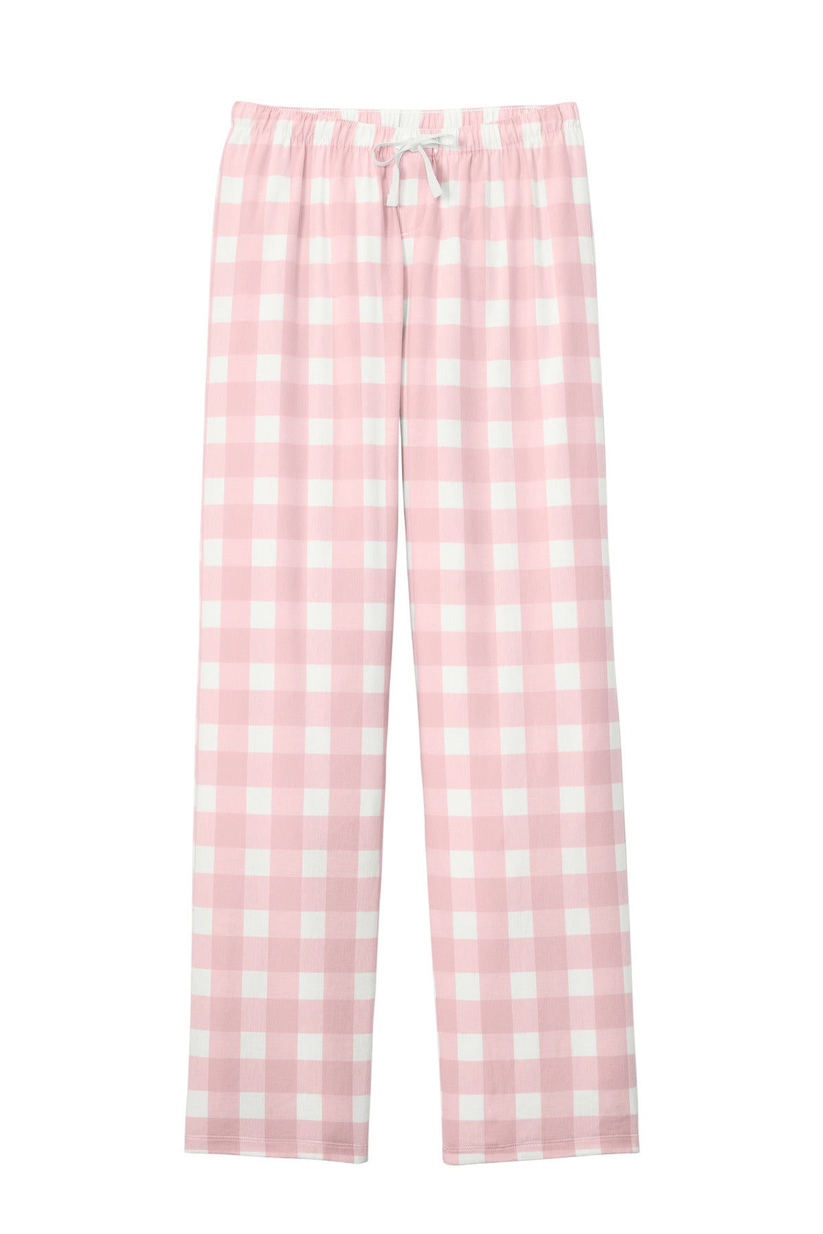 District Women's Flannel Plaid Pant DT2800 Light Pink/ White Buffalo Check