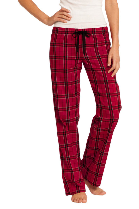 District Women's Flannel Plaid Pant DT2800 New Red